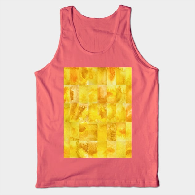 Abstract Minimal Yellow Watercolour Mosaic Collage. Tank Top by MinimalArchives